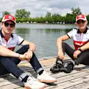Charles Leclerc (MON) Alfa Romeo Sauber F1 Team and Marcus Ericsson (SWE) Alfa Romeo Sauber F1 Team at Formula One World Championship, Rd7, Canadian Grand Prix, Preparations, Montreal, Canada, Thursday 7 June 2018. © Mark Sutton/Sutton Images