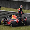 Daniel Ricciardo (AUS) Red Bull Racing RB14 stops on track in FP3 at Formula One World Championship, Rd3, Chinese Grand Prix, Qualifying, Shanghai, China, Saturday 14 April 2018. © Jerry Andre/Sutton Images