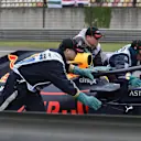 The car of Daniel Ricciardo (AUS) Red Bull Racing RB14 is recovered in FP3 at Formula One World Championship, Rd3, Chinese Grand Prix, Qualifying, Shanghai, China, Saturday 14 April 2018. © Simon Galloway/Sutton Images