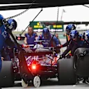 Brendon Hartley (NZL) Scuderia Toro Rosso STR13 pit stop at Formula One World Championship, Rd3, Chinese Grand Prix, Qualifying, Shanghai, China, Saturday 14 April 2018. © Mark Sutton/Sutton Images