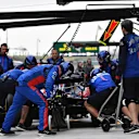 Brendon Hartley (NZL) Scuderia Toro Rosso STR13 pit stop at Formula One World Championship, Rd3, Chinese Grand Prix, Qualifying, Shanghai, China, Saturday 14 April 2018. © Mark Sutton/Sutton Images