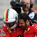 Pole sitter Sebastian Vettel (GER) Ferrari celebrates in parc ferme at Formula One World Championship, Rd3, Chinese Grand Prix, Qualifying, Shanghai, China, Saturday 14 April 2018. © Simon Galloway/Sutton Images