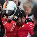 Pole sitter Sebastian Vettel (GER) Ferrari celebrates in parc ferme at Formula One World Championship, Rd3, Chinese Grand Prix, Qualifying, Shanghai, China, Saturday 14 April 2018. © Simon Galloway/Sutton Images