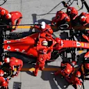 Sebastian Vettel (GER) Ferrari SF-71H pit stop at Formula One World Championship, Rd3, Chinese Grand Prix, Race, Shanghai, China, Sunday 15 April 2018. © Mark Sutton/Sutton Images