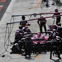 Esteban Ocon (FRA) Force India VJM11 pit stop at Formula One World Championship, Rd3, Chinese Grand Prix, Race, Shanghai, China, Sunday 15 April 2018. © Mark Sutton/Sutton Images