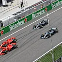 Sebastian Vettel (GER) Ferrari SF-71H and Kimi Raikkonen (FIN) Ferrari SF-71H lead at the start of the race at Formula One World Championship, Rd3, Chinese Grand Prix, Race, Shanghai, China, Sunday 15 April 2018. © Jerry Andre/Sutton Images