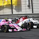 Marcus Ericsson (SWE) Alfa Romeo Sauber C37 and Esteban Ocon (FRA) Force India VJM11 battle at Formula One World Championship, Rd3, Chinese Grand Prix, Race, Shanghai, China, Sunday 15 April 2018. © Simon Galloway/Sutton Images