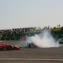 Max Verstappen (NED) and Sebastian Vettel (GER) clash as Kimi Raikkonen (FIN) and Lewis Hamilton (GBR) at Formula One World Championship, Rd3, Chinese Grand Prix, Race, Shanghai, China, Sunday 15 April 2018. © Rubio/Sutton Images