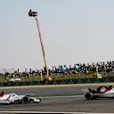 Charles Leclerc (MON) Alfa Romeo Sauber C37 and Marcus Ericsson (SWE) Alfa Romeo Sauber C37 at Formula One World Championship, Rd3, Chinese Grand Prix, Race, Shanghai, China, Sunday 15 April 2018. © Rubio/Sutton Images