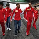 Sebastian Vettel (GER) Ferrari walks the track with Riccardo Adami (ITA) Ferrari Race Engineer at Formula One World Championship, Rd3, Chinese Grand Prix, Preparations, Shanghai, China, Thursday 12 April 2018. © Mark Sutton/Sutton Images