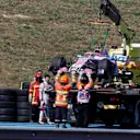 The car of Sergio Perez (MEX) Force India VJM11 is recovered in FP2 at Formula One World Championship, Rd8, French Grand Prix, Practice, Paul Ricard, France, Friday 22 June 2018. © Manuel Goria/Sutton Images