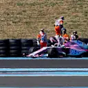 Sergio Perez (MEX) Force India VJM11 loses a rear wheel in FP2 at Formula One World Championship, Rd8, French Grand Prix, Practice, Paul Ricard, France, Friday 22 June 2018. © Manuel Goria/Sutton Images