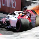 Marcus Ericsson (SWE) Alfa Romeo Sauber C37 crashes in FP1 and catches fire at Formula One World Championship, Rd8, French Grand Prix, Practice, Paul Ricard, France, Friday 22 June 2018. © Hasan Bratic/Sutton Images