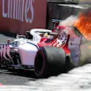 Marcus Ericsson (SWE) Alfa Romeo Sauber C37 crashes in FP1 and catches fire at Formula One World Championship, Rd8, French Grand Prix, Practice, Paul Ricard, France, Friday 22 June 2018. © Hasan Bratic/Sutton Images