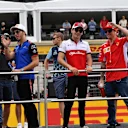Charles Leclerc (MON) Alfa Romeo Sauber F1 Team and Kimi Raikkonen (FIN) Ferrari on the drivers parade at Formula One World Championship, Rd8, French Grand Prix, Race, Paul Ricard, France, Sunday 24 June 2018. © Mark Sutton/Sutton Images