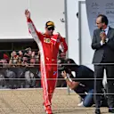 Kimi Raikkonen (FIN) Ferrari celebrates on the podium at Formula One World Championship, Rd8, French Grand Prix, Race, Paul Ricard, France, Sunday 24 June 2018. © Jerry Andre/Sutton Images
