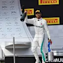 Lewis Hamilton (GBR) Mercedes-AMG F1 celebrates on the podium at Formula One World Championship, Rd8, French Grand Prix, Race, Paul Ricard, France, Sunday 24 June 2018. © Jerry Andre/Sutton Images