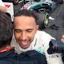 Race winner Lewis Hamilton (GBR) Mercedes-AMG F1 celebrates in parc ferme at Formula One World Championship, Rd8, French Grand Prix, Race, Paul Ricard, France, Sunday 24 June 2018. © Manuel Goria/Sutton Images