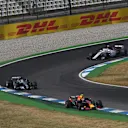 Max Verstappen (NED) Red Bull Racing RB14, Lewis Hamilton (GBR) Mercedes-AMG F1 W09 EQ Power+ and Charles Leclerc (MON) Alfa Romeo Sauber C37 at Formula One World Championship, Rd11, German Grand Prix, Practice, Hockenheim, Germany, Friday 20 July 2018. © Jerry Andre/Sutton Images