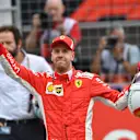 Pole sitter Sebastian Vettel (GER) Ferrari celebrates in parc ferme at Formula One World Championship, Rd11, German Grand Prix, Qualifying, Hockenheim, Germany, Saturday 21 July 2018. © Jerry Andre/Sutton Images