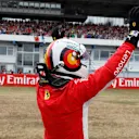 Pole sitter Sebastian Vettel (GER) Ferrari celebrates in parc ferme at Formula One World Championship, Rd11, German Grand Prix, Qualifying, Hockenheim, Germany, Saturday 21 July 2018. © Steven Tee/LAT/Sutton Images