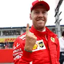 Pole sitter Sebastian Vettel (GER) Ferrari celebrates in parc ferme at Formula One World Championship, Rd11, German Grand Prix, Qualifying, Hockenheim, Germany, Saturday 21 July 2018. © Steven Tee/LAT/Sutton Images