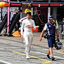 Lance Stroll (CDN) Williams walks in after Q1 at Formula One World Championship, Rd11, German Grand Prix, Qualifying, Hockenheim, Germany, Saturday 21 July 2018. © Mark Sutton/Sutton Images