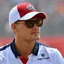 Marcus Ericsson (SWE) Alfa Romeo Sauber F1 Team Lewis Hamilton (GBR) Mercedes-AMG F1 on the drivers parade Formula One World Championship, Rd11, German Grand Prix, Race, Hockenheim, Germany, Sunday 22 July 2018. © Jerry Andre/Sutton Images
