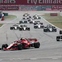 Sebastian Vettel (GER) Ferrari SF-71H leads on lap one action at Formula One World Championship, Rd11, German Grand Prix, Race, Hockenheim, Germany, Sunday 22 July 2018. © Manuel Goria/Sutton Images