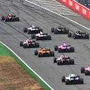 Sebastian Vettel (GER) Ferrari SF-71H leads on lap one at Formula One World Championship, Rd11, German Grand Prix, Race, Hockenheim, Germany, Sunday 22 July 2018. © Jerry Andre/Sutton Images