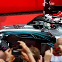 Race winner Lewis Hamilton (GBR) Mercedes-AMG F1 W09 EQ Power+ celebrates in parc ferme at Formula One World Championship, Rd11, German Grand Prix, Race, Hockenheim, Germany, Sunday 22 July 2018. © Sam Bloxham/LAT/Sutton Images
