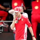 Sebastian Vettel (GER) Ferrari after crashing out of the race at Formula One World Championship, Rd11, German Grand Prix, Race, Hockenheim, Germany, Sunday 22 July 2018. © Steven Tee/LAT/Sutton Images