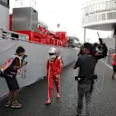 Sebastian Vettel (GER) Ferrari walks in after crashing out of the lead of the race at Formula One World Championship, Rd11, German Grand Prix, Race, Hockenheim, Germany, Sunday 22 July 2018. © Jerry Andre/Sutton Images