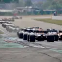 Daniel Ricciardo (AUS) Red Bull Racing RB14 and Stoffel Vandoorne (BEL) McLaren MCL33 on lap one at Formula One World Championship, Rd11, German Grand Prix, Race, Hockenheim, Germany, Sunday 22 July 2018. © Jerry Andre/Sutton Images