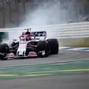 Esteban Ocon (FRA) Force India VJM11 locks up at Formula One World Championship, Rd11, German Grand Prix, Race, Hockenheim, Germany, Sunday 22 July 2018. © Jerry Andre/Sutton Images
