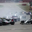 Romain Grosjean (FRA) Haas VF-18 and Carlos Sainz (ESP) Renault Sport F1 Team RS18 battle on lap one at Formula One World Championship, Rd11, German Grand Prix, Race, Hockenheim, Germany, Sunday 22 July 2018. © Manuel Goria/Sutton Images