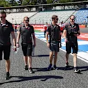 Romain Grosjean (FRA) Haas F1 walks the track at Formula One World Championship, Rd11, German Grand Prix, Preparations, Hockenheim, Germany, Thursday 19 July 2018. © Mark Sutton/Sutton Images