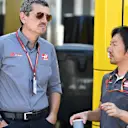Guenther Steiner (ITA) Haas F1 Team Principal and Ayao Komatsu (JPN) Haas F1 Engineer at Formula One World Championship, Rd11, German Grand Prix, Preparations, Hockenheim, Germany, Thursday 19 July 2018. © Mark Sutton/Sutton Images