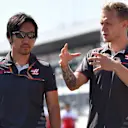 Ayao Komatsu (JPN) Haas F1 Engineer and Kevin Magnussen (DEN) Haas F1 at Formula One World Championship, Rd11, German Grand Prix, Preparations, Hockenheim, Germany, Thursday 19 July 2018. © Mark Sutton/Sutton Images