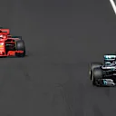 Lewis Hamilton (GBR) Mercedes-AMG F1 W09 EQ Power+ and Sebastian Vettel (GER) Ferrari SF-71H at Formula One World Championship, Rd12, Hungarian Grand Prix, Practice, Hungaroring, Hungary, Friday 27 July 2018. © Jerry Andre/Sutton Images