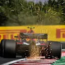 Max Verstappen (NED) Red Bull Racing RB14 sparks at Formula One World Championship, Rd12, Hungarian Grand Prix, Practice, Hungaroring, Hungary, Friday 27 July 2018. © Jerry Andre/Sutton Images