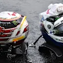 The helmets of Lewis Hamilton (GBR) Mercedes-AMG F1 and Valtteri Bottas (FIN) Mercedes-AMG F1 in parc ferme at Formula One World Championship, Rd12, Hungarian Grand Prix, Qualifying, Hungaroring, Hungary, Saturday 28 July 2018. © Mark Sutton/Sutton Images