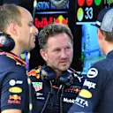 Gianpiero Lambiase (ITA) Red Bull Racing Race Engineer, Christian Horner (GBR) Red Bull Racing Team Principal and Max Verstappen (NED) Red Bull Racing at Formula One World Championship, Rd12, Hungarian Grand Prix, Qualifying, Hungaroring, Hungary, Saturday 28 July 2018. © Mark Sutton/Sutton Images