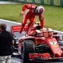 Kimi Raikkonen (FIN) Ferrari SF-71H in parc ferme at Formula One World Championship, Rd12, Hungarian Grand Prix, Qualifying, Hungaroring, Hungary, Saturday 28 July 2018. © Jerry Andre/Sutton Images