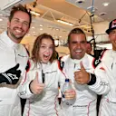 F1 Experiences 2-Seater passenger Barbara Palvin (HUN) with Zsolt Baumgartner (HUN) F1 Experiences 2-Seater driver and Patrick Friesacher (AUT) F1 Experiences 2-Seater driver at Formula One World Championship, Rd12, Hungarian Grand Prix, Race, Hungaroring, Hungary, Sunday 29 July 2018. © Mark Sutton/Sutton Images