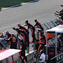 Daniel Ricciardo (AUS) Red Bull Racing RB14 crosses the line at Formula One World Championship, Rd12, Hungarian Grand Prix, Race, Hungaroring, Hungary, Sunday 29 July 2018. © Mark Sutton/Sutton Images