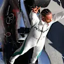 Lewis Hamilton (GBR) Mercedes-AMG F1 W09 EQ Power+ celebrates in parc ferme at Formula One World Championship, Rd12, Hungarian Grand Prix, Race, Hungaroring, Hungary, Sunday 29 July 2018.