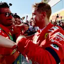 Sebastian Vettel (GER) Ferrari celebrates in parc ferme at Formula One World Championship, Rd12, Hungarian Grand Prix, Race, Hungaroring, Hungary, Sunday 29 July 2018. © Jerry Andre/Sutton Images