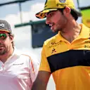 Fernando Alonso (ESP) McLaren and Carlos Sainz (ESP) Renault Sport F1 Team on the drivers parade at Formula One World Championship, Rd12, Hungarian Grand Prix, Race, Hungaroring, Hungary, Sunday 29 July 2018. © Manuel Goria/Sutton Images