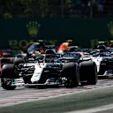Lewis Hamilton (GBR) Mercedes-AMG F1 W09 EQ Power+ leads at the start of the race at Formula One World Championship, Rd12, Hungarian Grand Prix, Race, Hungaroring, Hungary, Sunday 29 July 2018. © Glenn Dunbar/LAT/Sutton Images